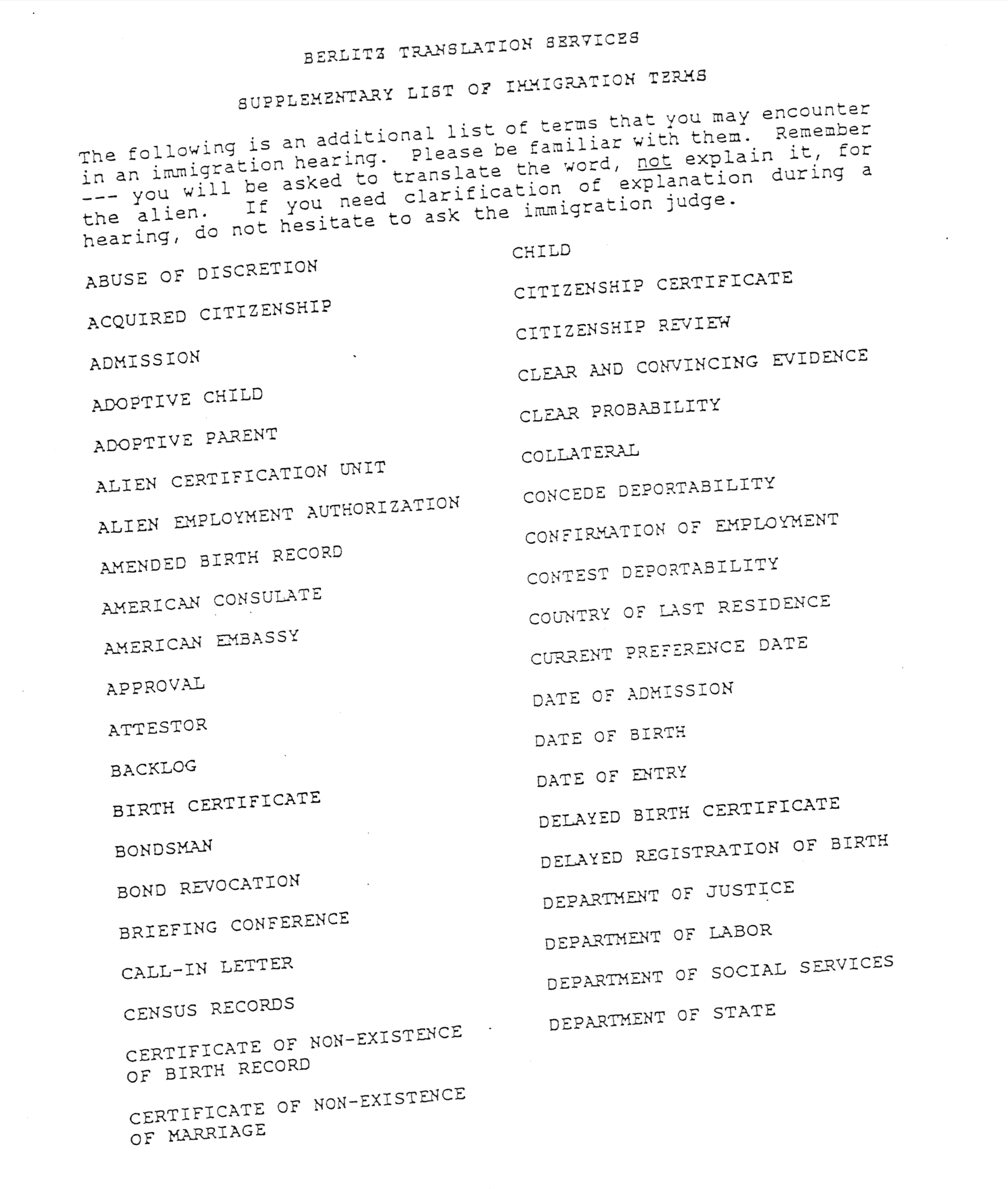 Cover of Berlitz Supplementary List
